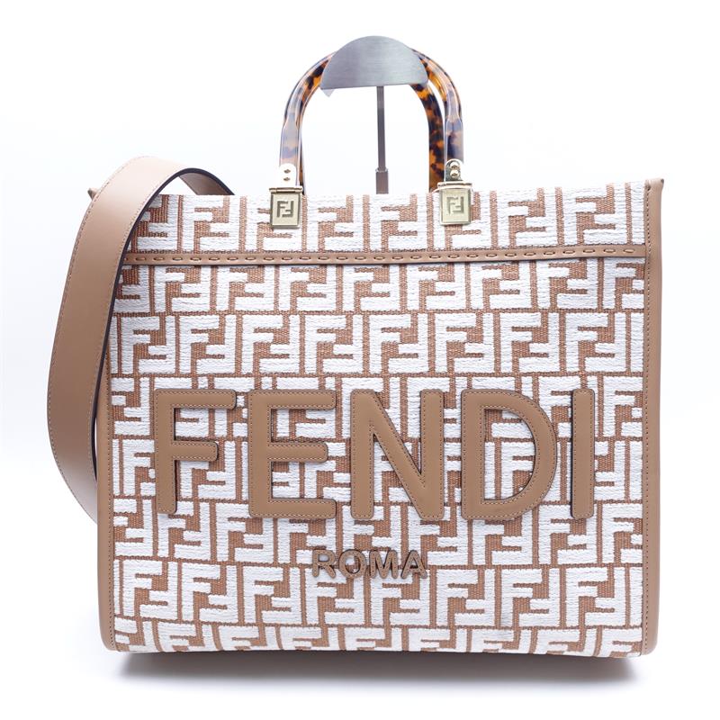 Fendi Sunshine Brown Monogram Canvas Tote