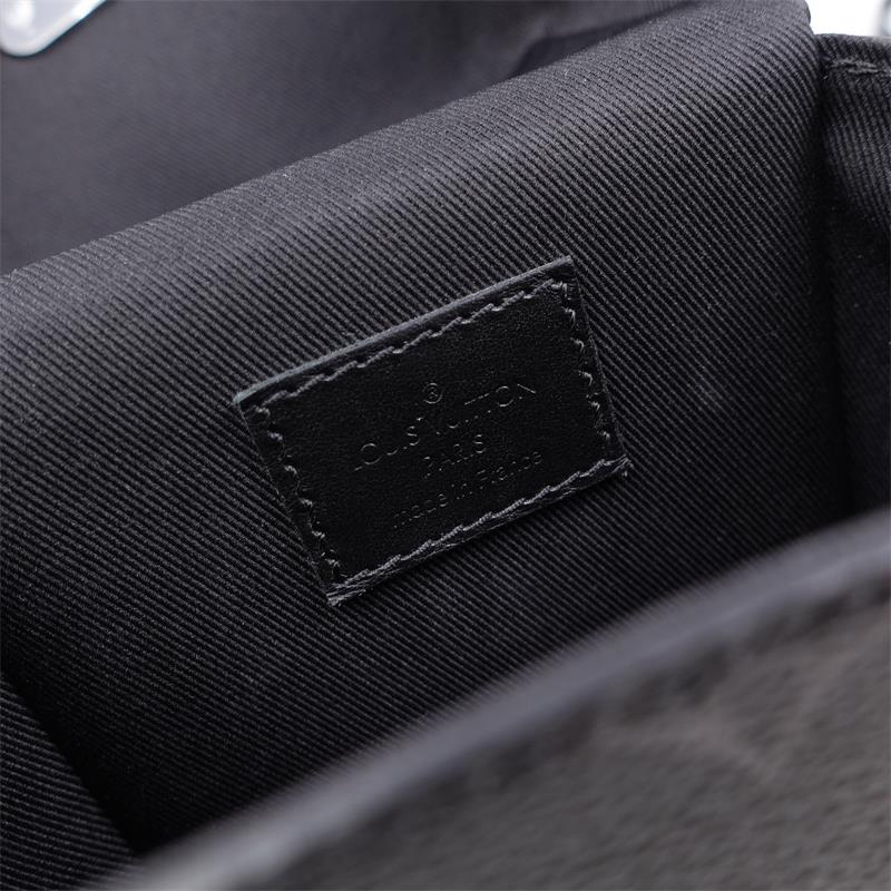 Pre-owned Louis Vuitton Vertical Trunk Monogram Eclipse Black Coated Canvas Shoulder Bag
