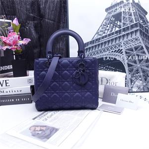 Pre-owned Dior Lady Blue Calfskin Shoulder Bag