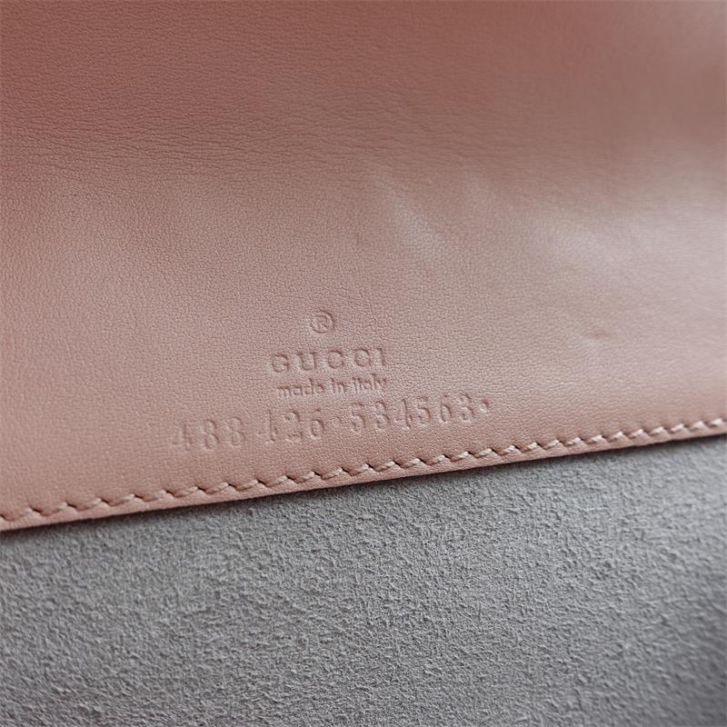 Pre-owned Gucci Pink Marmont Calfskin Shoulder Bag