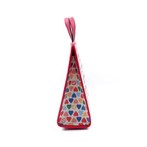 Pre-owned Gucci Heart-Print Red Coated Canvs Tote Bag