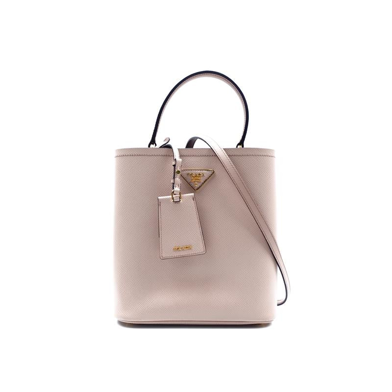 Pre-owned Prada Panier Milk Tea Saffiano Leather Bucket
