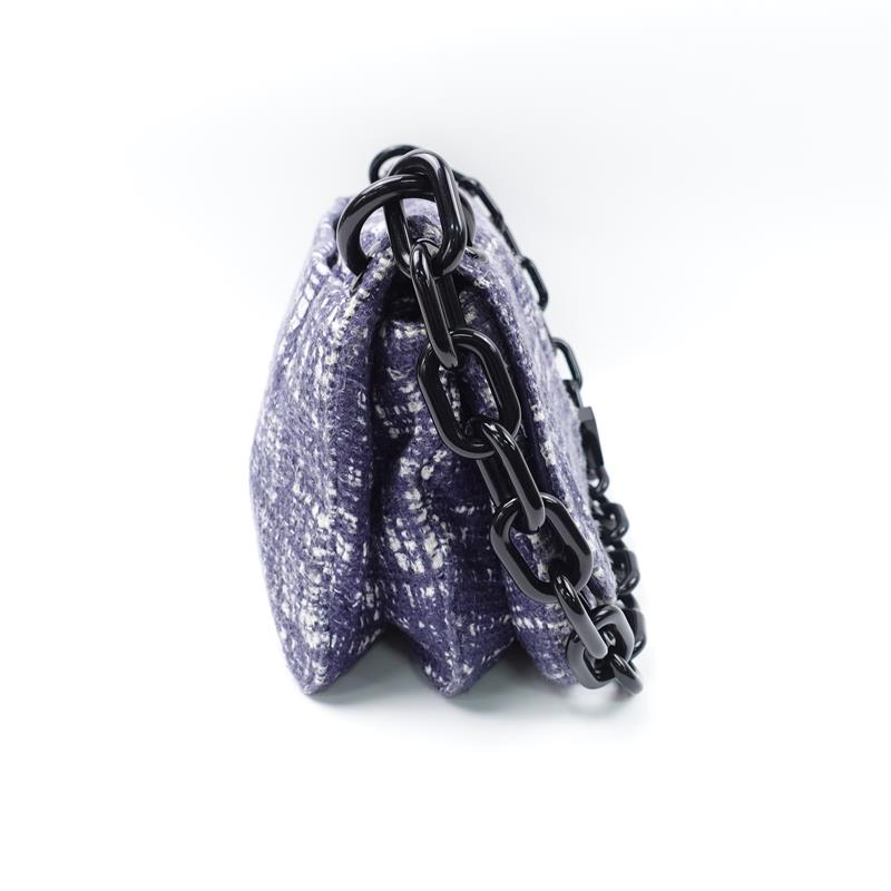 Pre-owned Prada Tela Blue Tweed Shoulder Bag