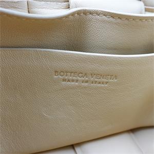 Pre-owned Bottega Cassette Milk Tea Calfskin Shoulder Bag