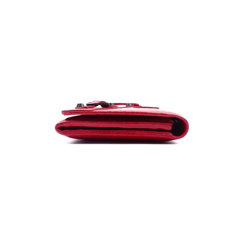 Pre-owned Balenciaga Red Calfskin Long Wallet