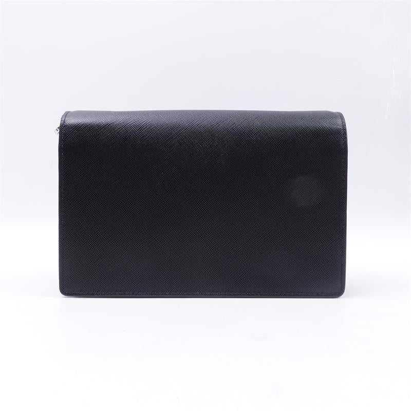 Pre-owned Prada Black Saffiano Shoulder Bag