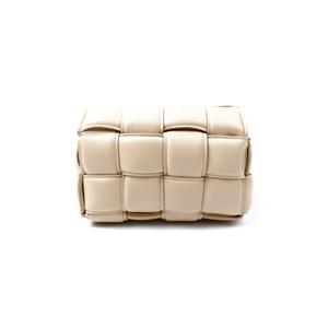 Pre-owned Bottega Cassette Milk Tea Calfskin Shoulder Bag