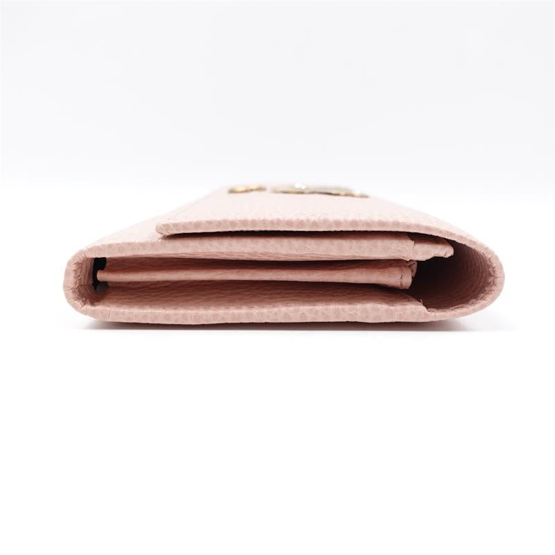 Pre-owned Prada Pink Calfskin Long Wallet