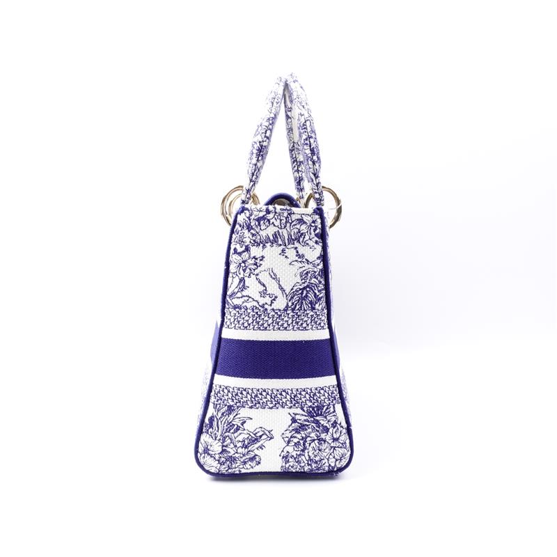Pre-owned Dior Blue Lady Canvas Shoulder Bag