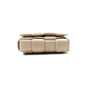 Pre-owned Bottega Cassette Milk Tea Calfskin Shoulder Bag
