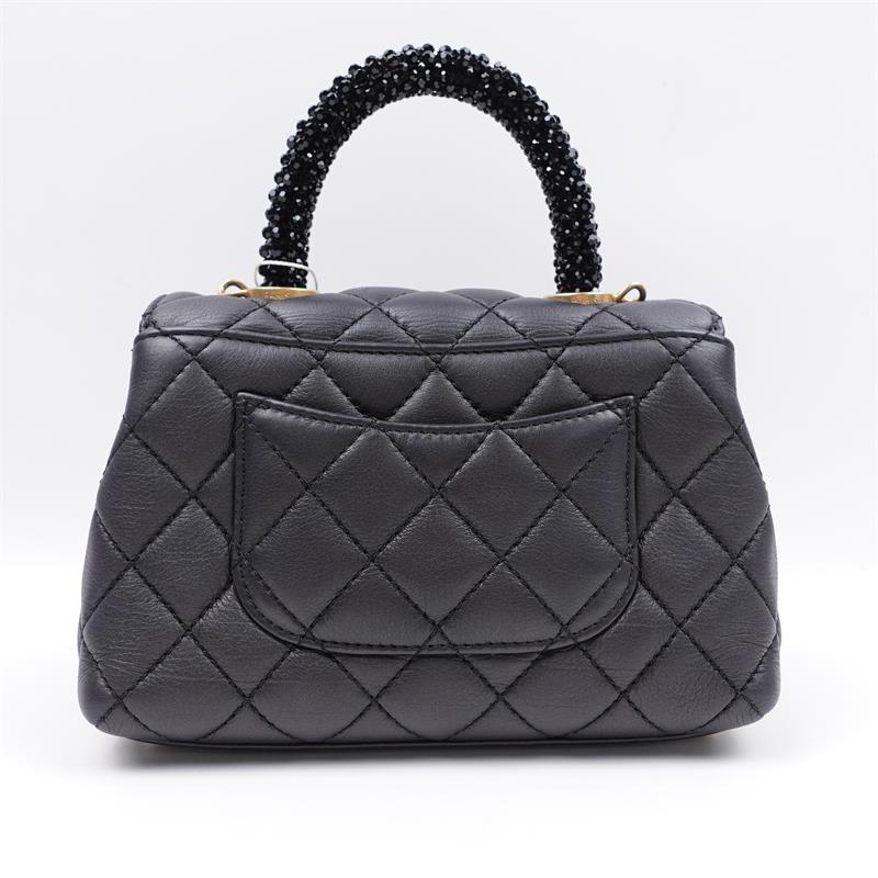 Pre-owned Chanel Coco Handle Black Calfskin Shoulder Bag