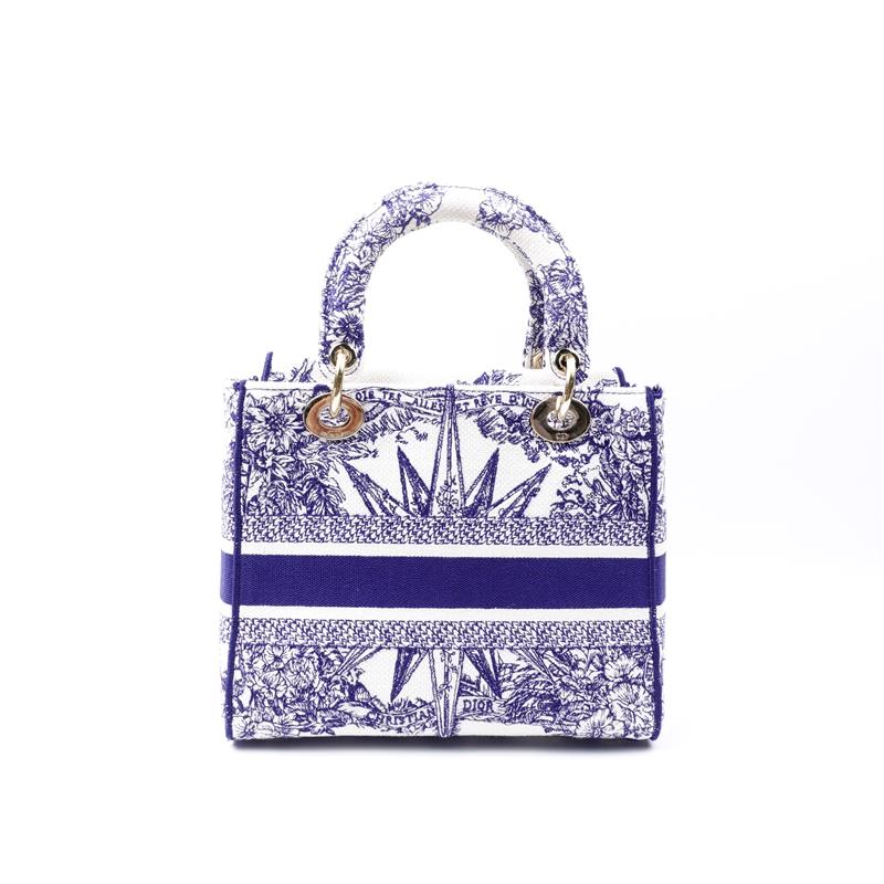 Pre-owned Dior Blue Lady Canvas Shoulder Bag