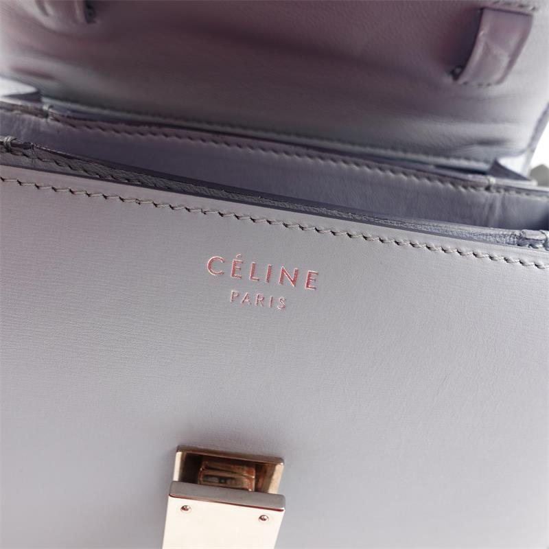 Pre-owned Celine Classic Box Blue Calfskin Shoulder Bag