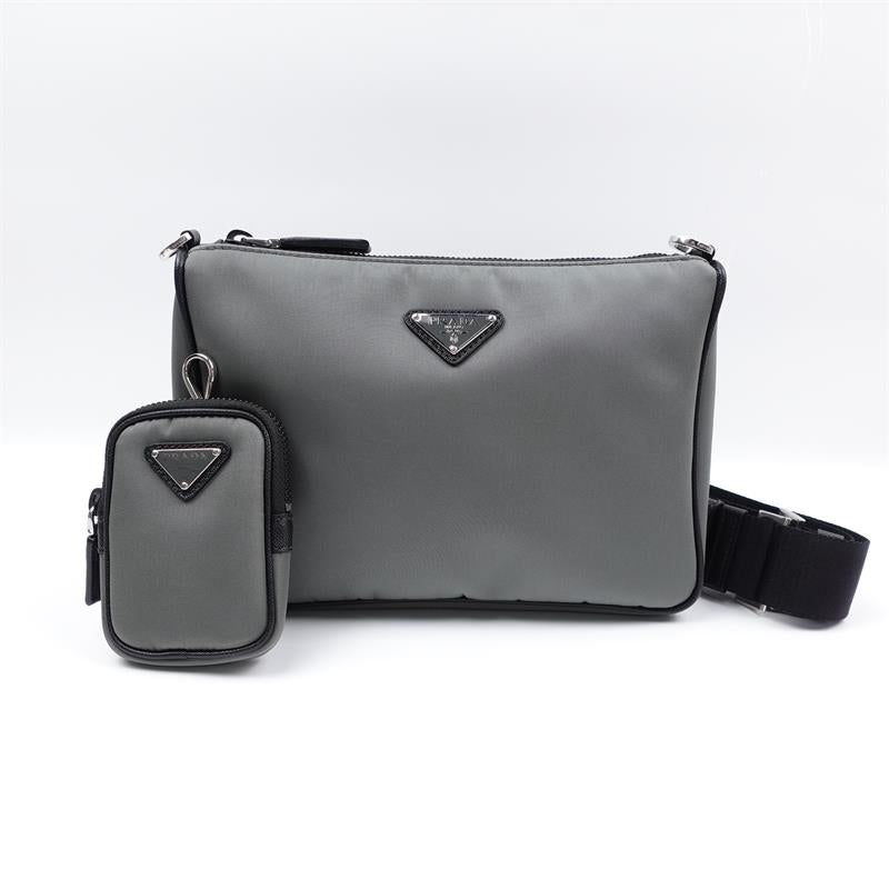 Pre-owned Prada Grey Re-edition Nylon Shoulder Bag