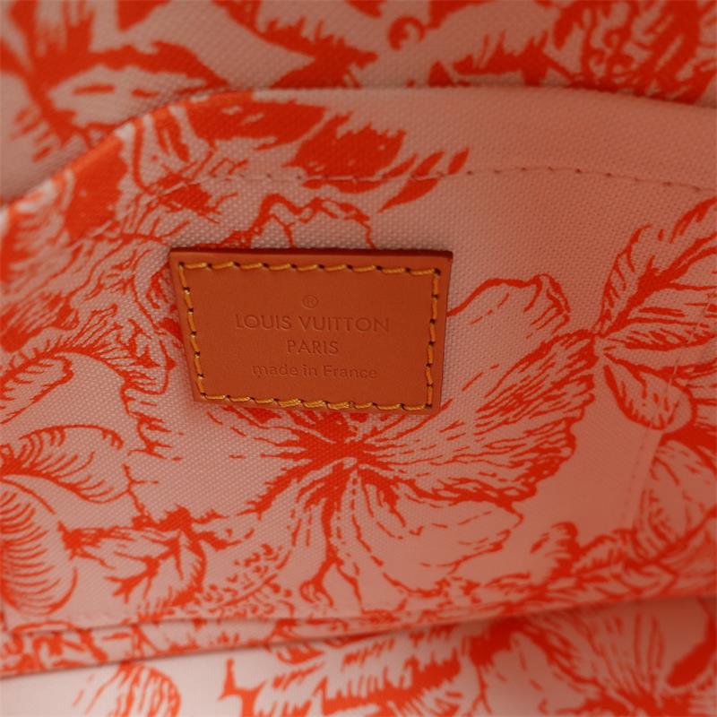 Pre-owned Louis Vuitton Speedy 20 Orange & White Coated Canvas Shoulder Bag