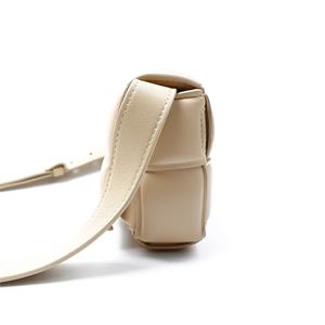 Pre-owned Bottega Cassette Milk Tea Calfskin Shoulder Bag
