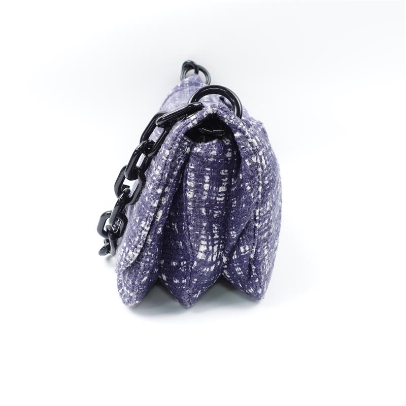 Pre-owned Prada Tela Blue Tweed Shoulder Bag