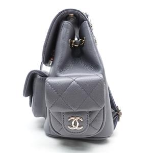 Pre-owned Chanel Duma Grey Calfskin Backpack