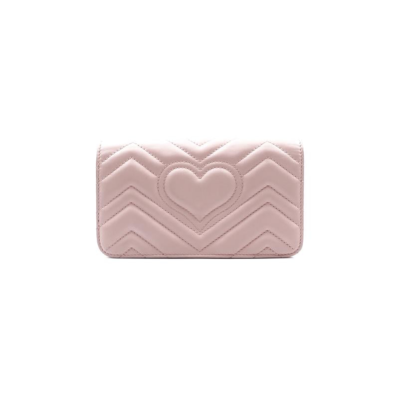 Pre-owned Gucci Pink Marmont Calfskin Shoulder Bag