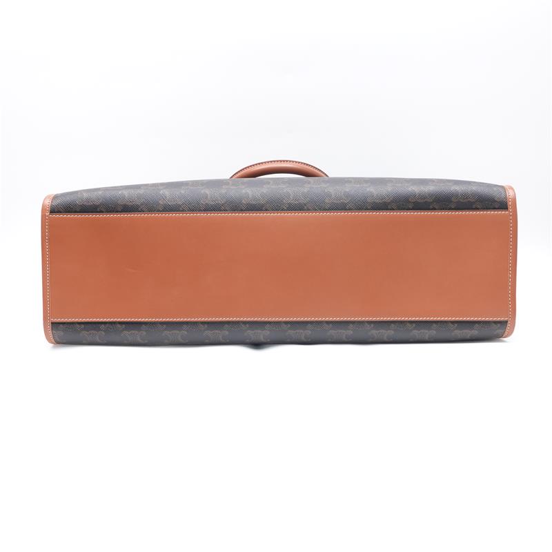 Pre-owned Celine Cabas Brown Coated Canvas Shoulder Bag