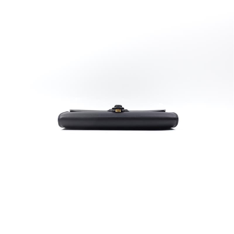 Pre-owned Dior Black Bobby Calfskin Wristlet