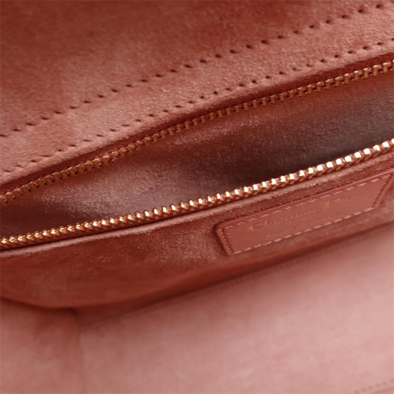 Pre-owned Dior Lady Medium Gradient Red Calfskin Shoulder Bag