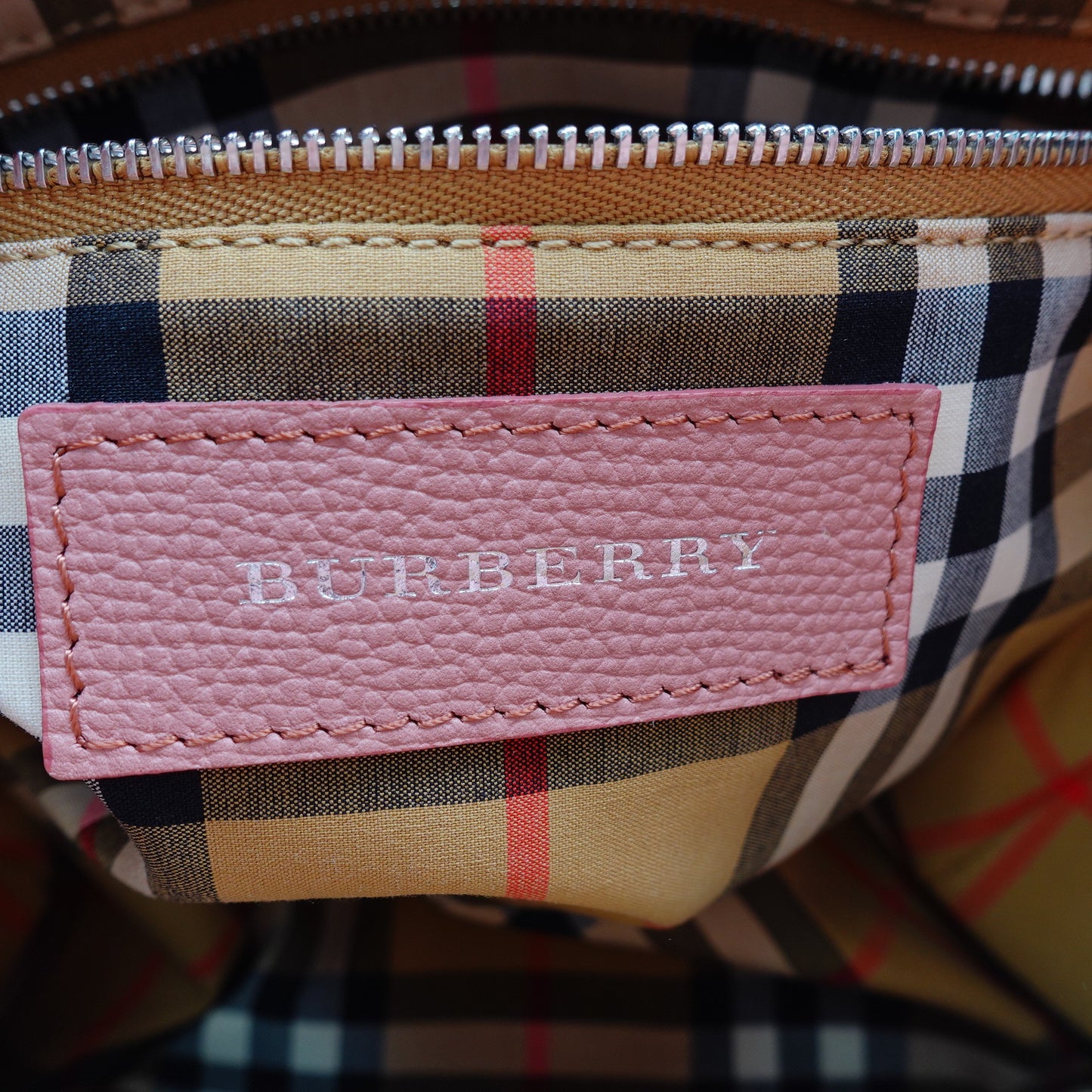 Pre-owned Burberry The Banner Pink Calfskin Shoulder Bag