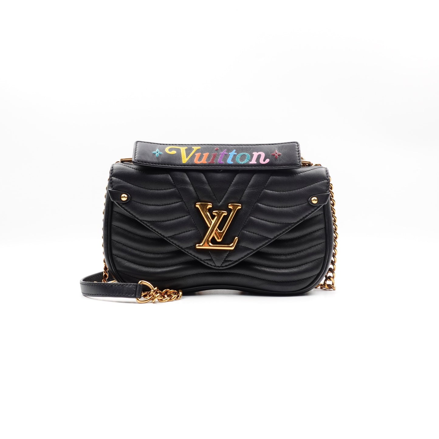 Pre-owned Louis Vuitton New Wave Black Calfskin Shoulder Bag