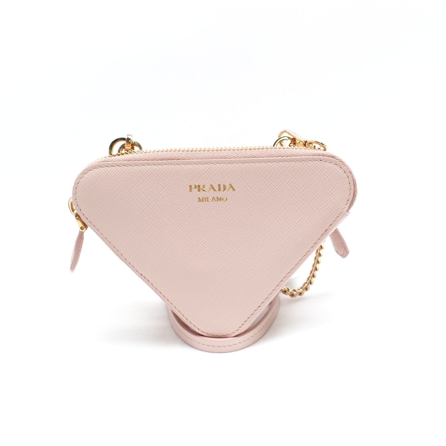 Pre-owned Prada Pink&White Calfskin&Lambskin Shoulder Bag