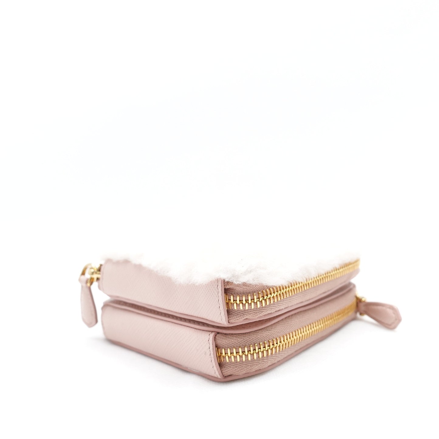 Pre-owned Prada Pink&White Calfskin&Lambskin Shoulder Bag