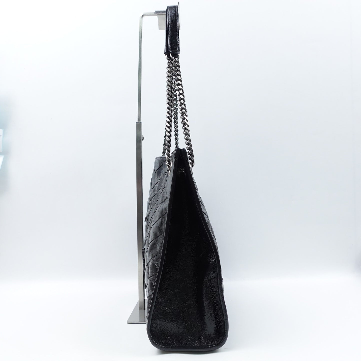 Pre-owned Saint Laurent Niki Shopping Nano Black Calfskin Shoulder Bag