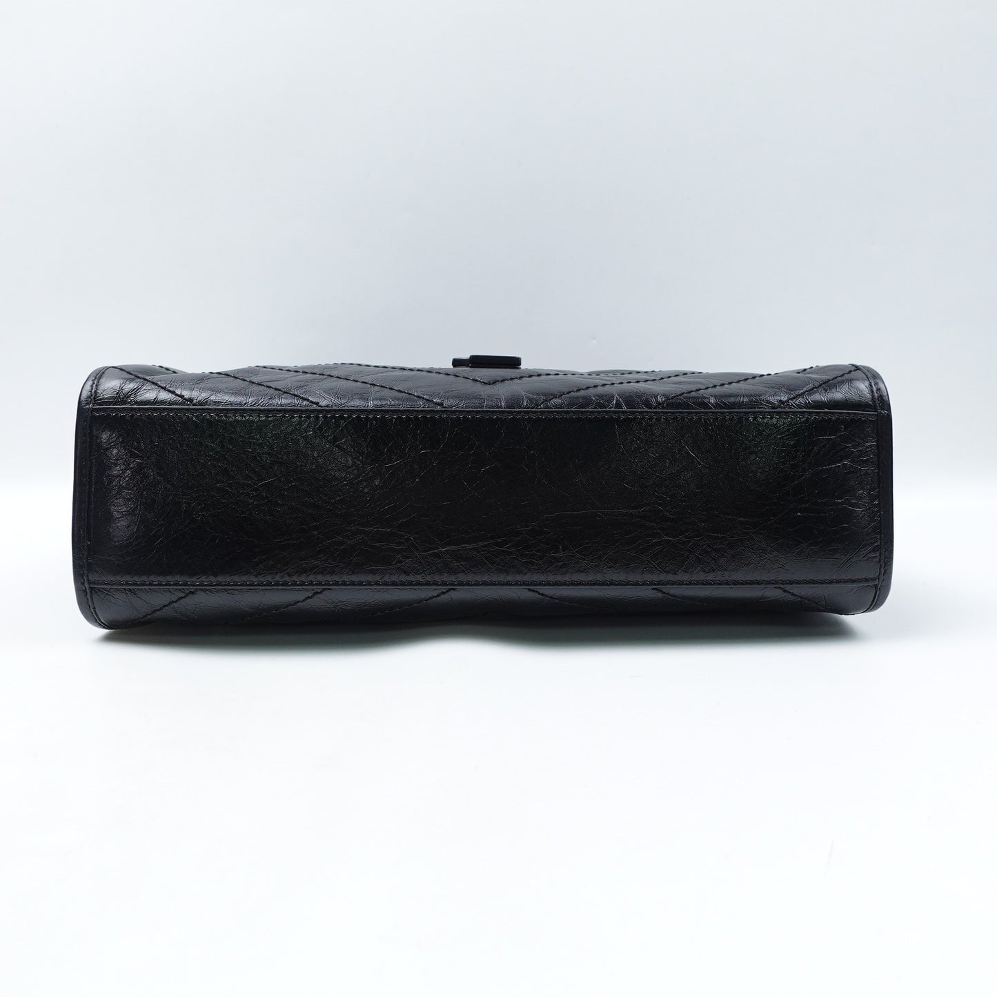 Pre-owned Saint Laurent Niki Shopping Nano Black Calfskin Shoulder Bag