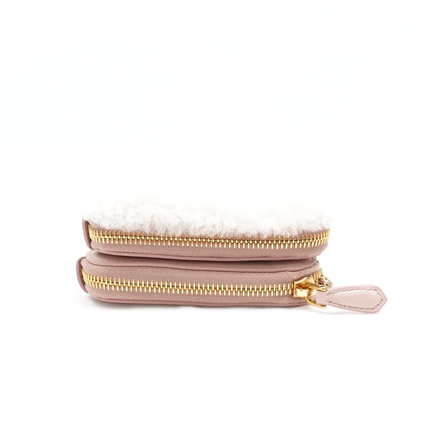 Pre-owned Prada Pink&White Calfskin&Lambskin Shoulder Bag