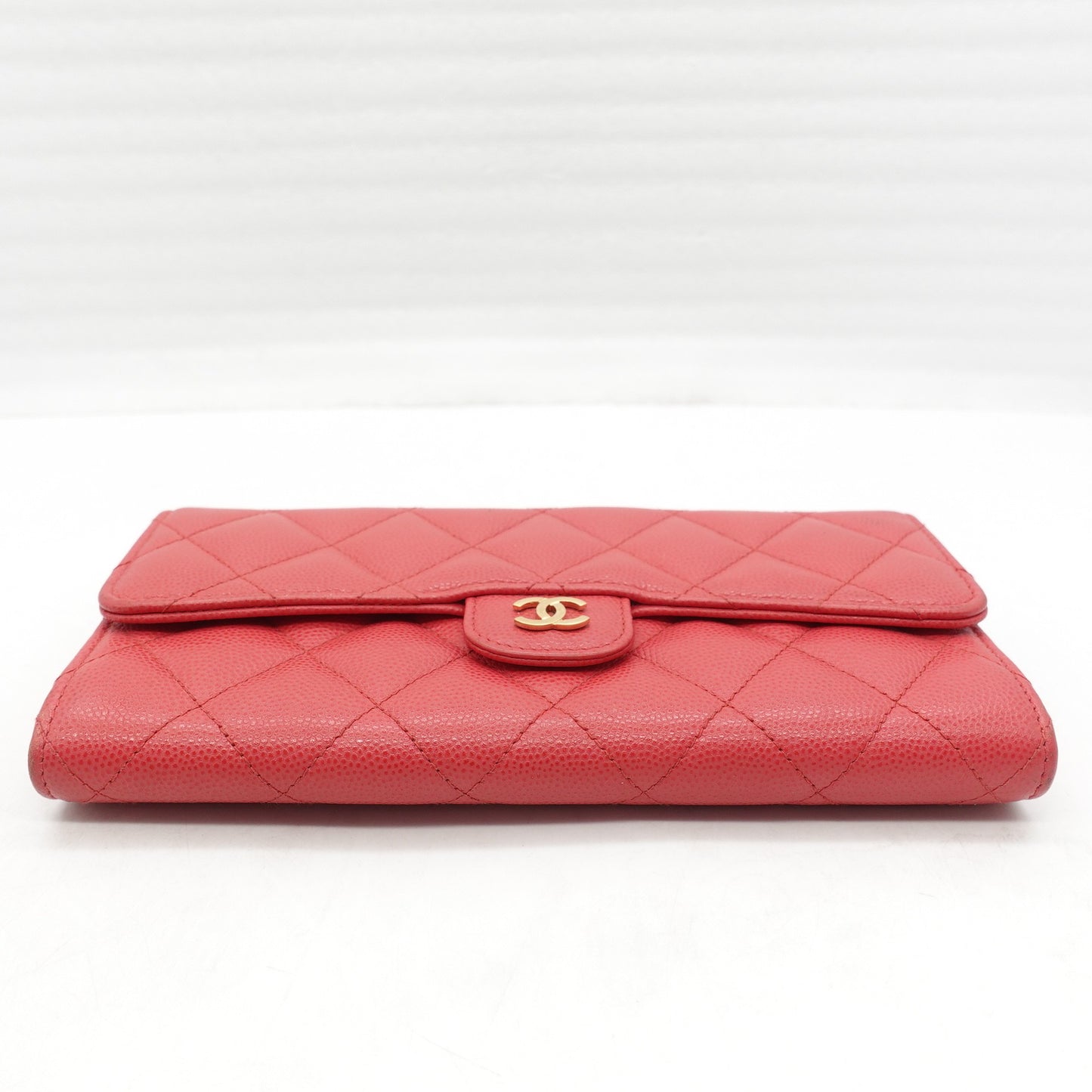 Pre-owned Chanel CF Pink Calfskin Wallet