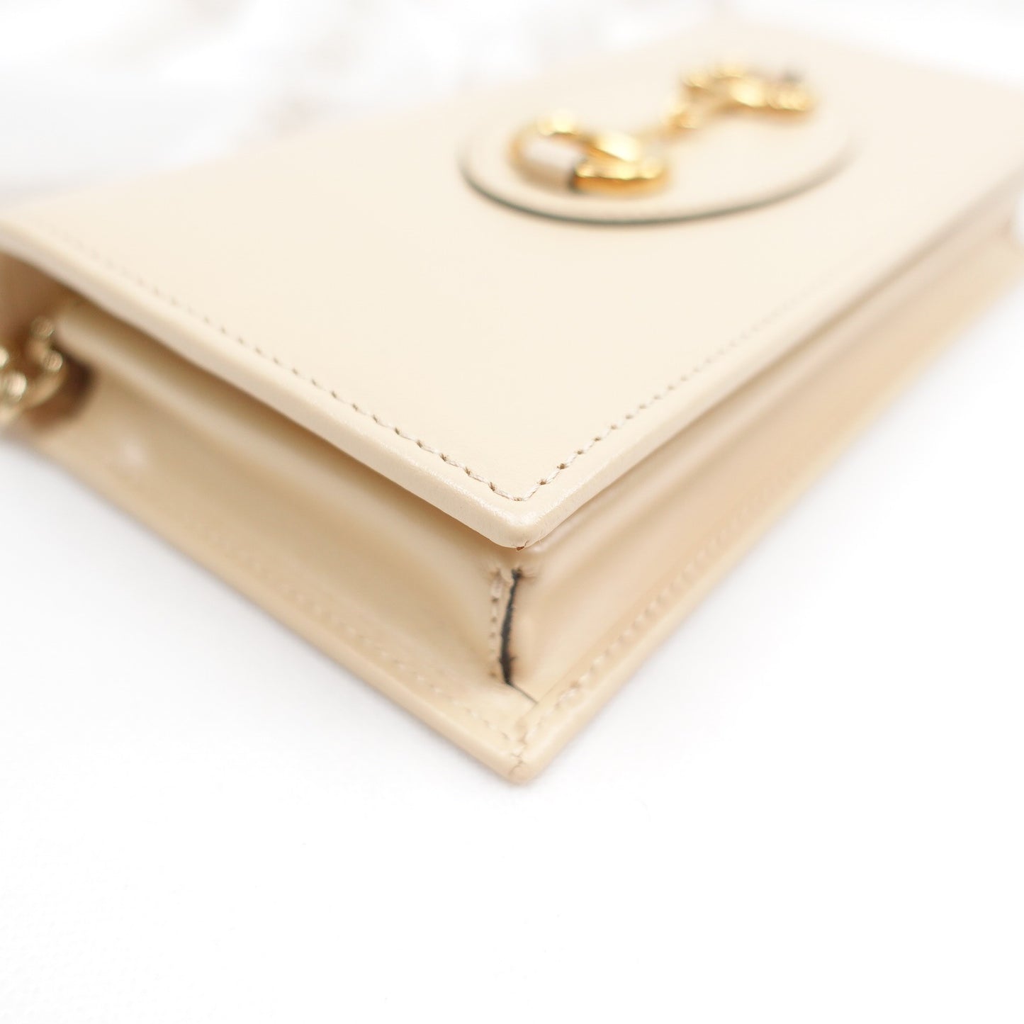 Pre-owned Gucci Horsebit 1955 Milktea Calfskin Shoudler Bag&WOC