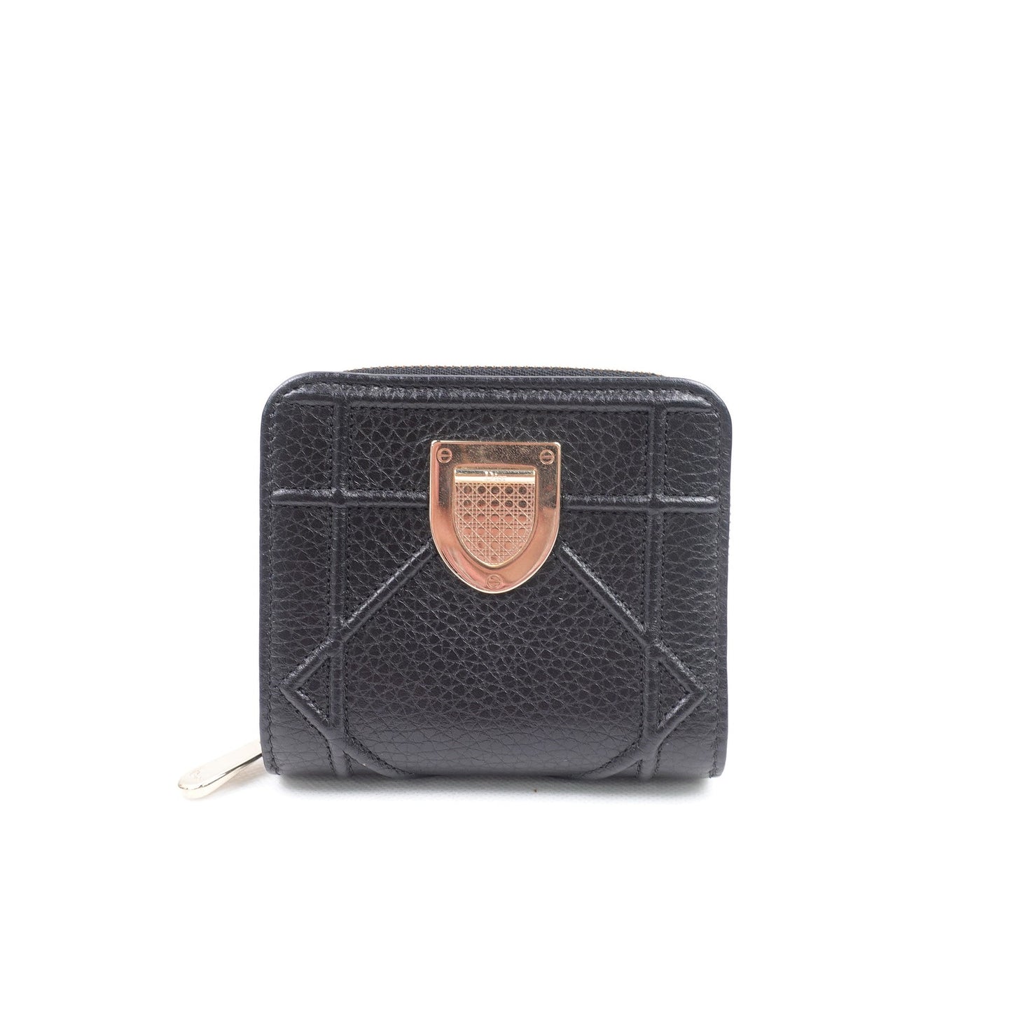 Pre-owned Dior Diorama Black Calfskin Wallet