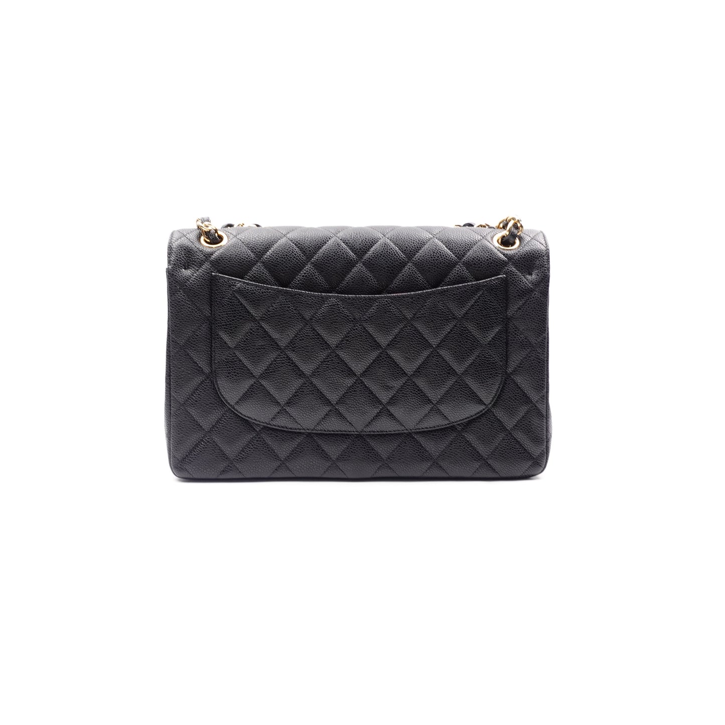 Pre-owned Chanel CF Jumbo Black Caviar Shoulder Bag