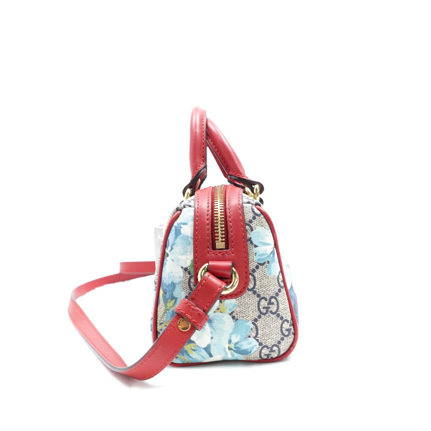 Pre-owned Gucci Boston GG Supreme Mini Blooms Multicolor Coated Canvas Shoulder Bag