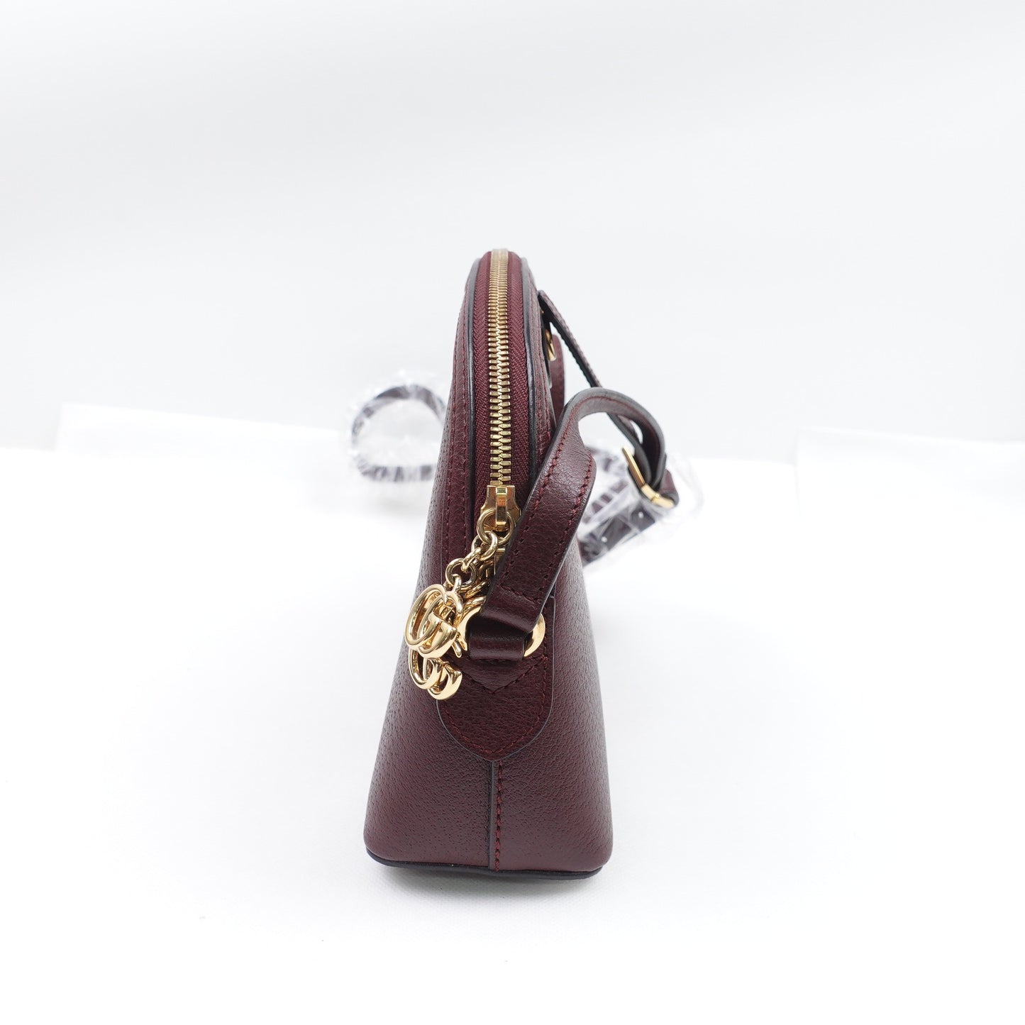 Pre-owned Gucci Ophidia Dome Burgundy Calfskin Shoulder Bag