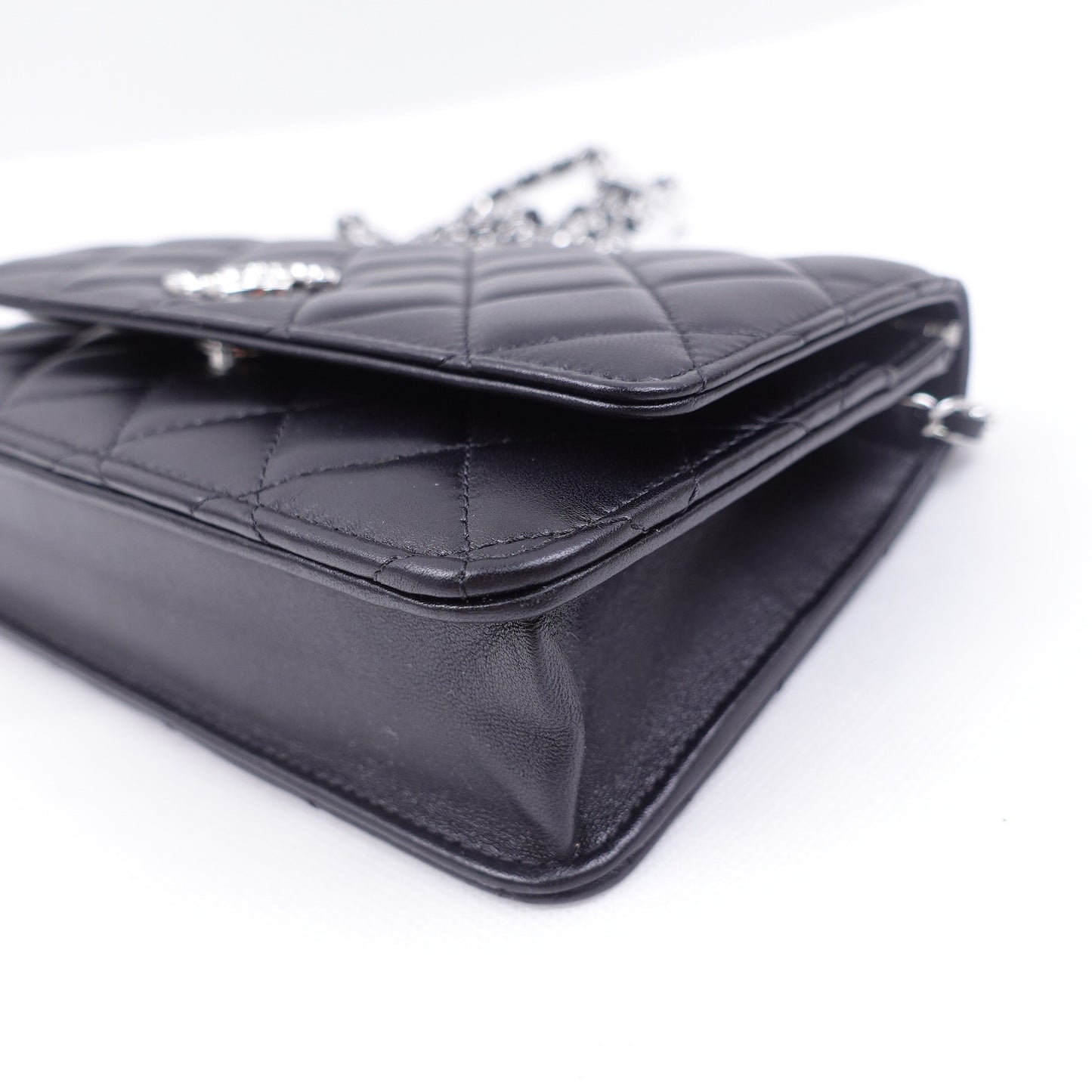 Pre-owned Chanel WOC Black Lambskin Shoulder Bag