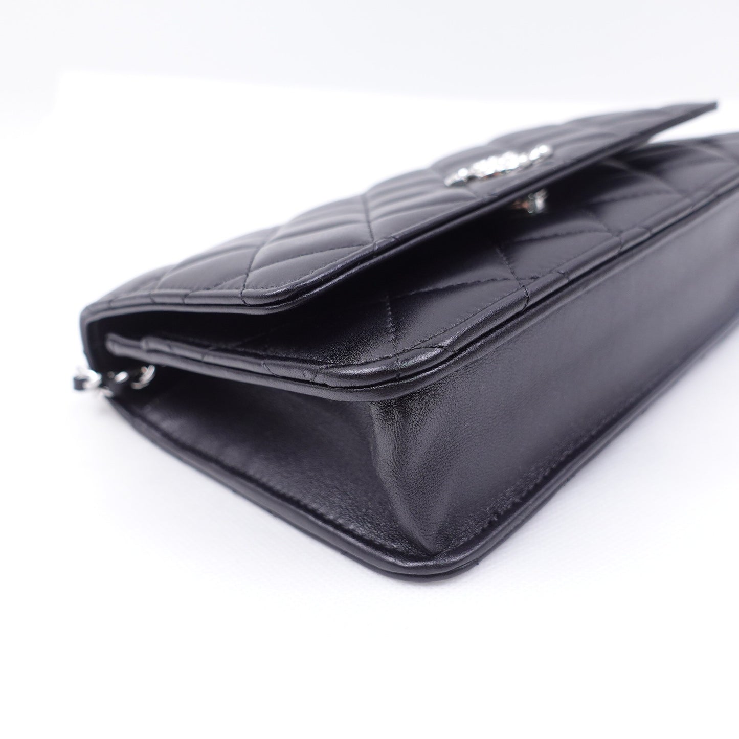 Pre-owned Chanel WOC Black Lambskin Shoulder Bag