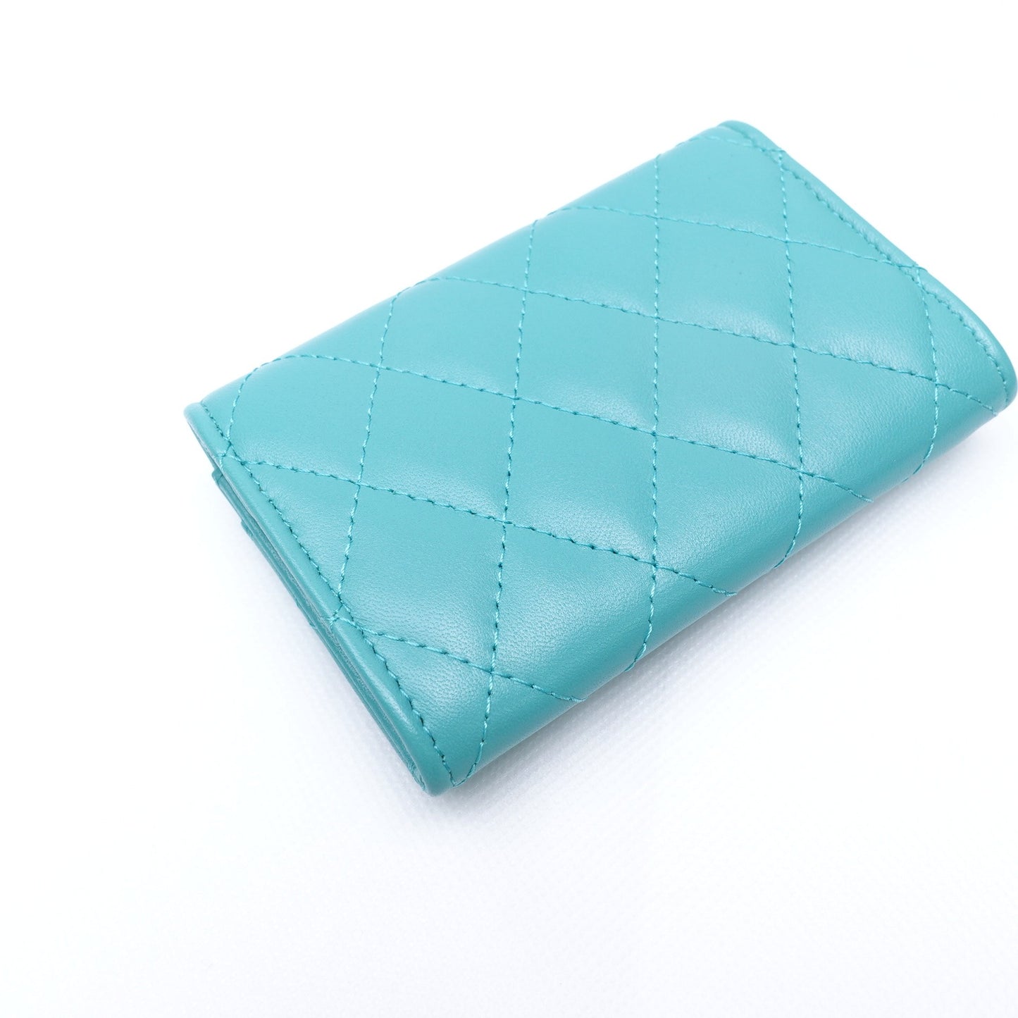 Pre-owned Chanel Classic Flap Green Lambskin Wallet T10317242