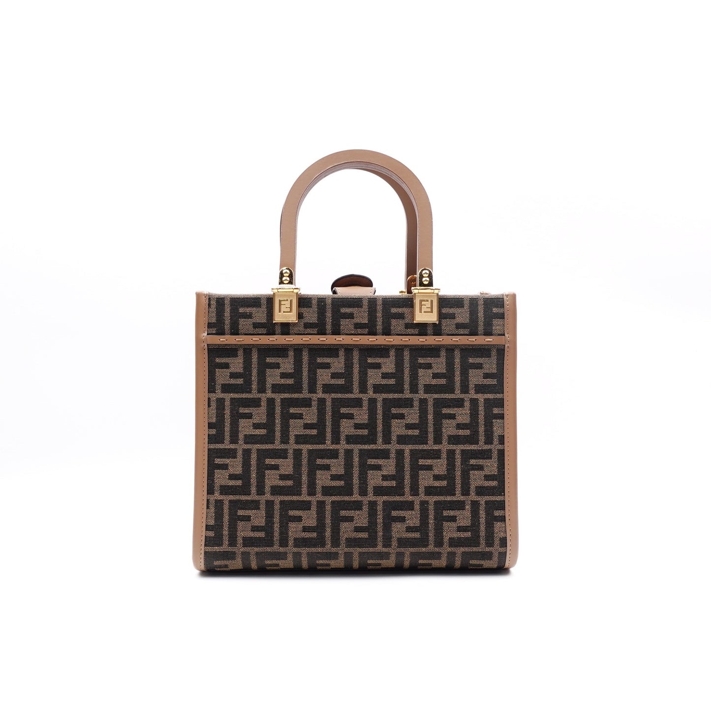 Pre-owned Fendi Sunshine Small Monogram Canvas Shoulder Bag