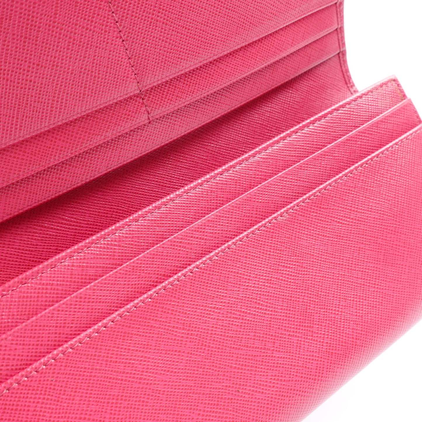 Pre-owned Prada Pink Calfskin Long Wallet