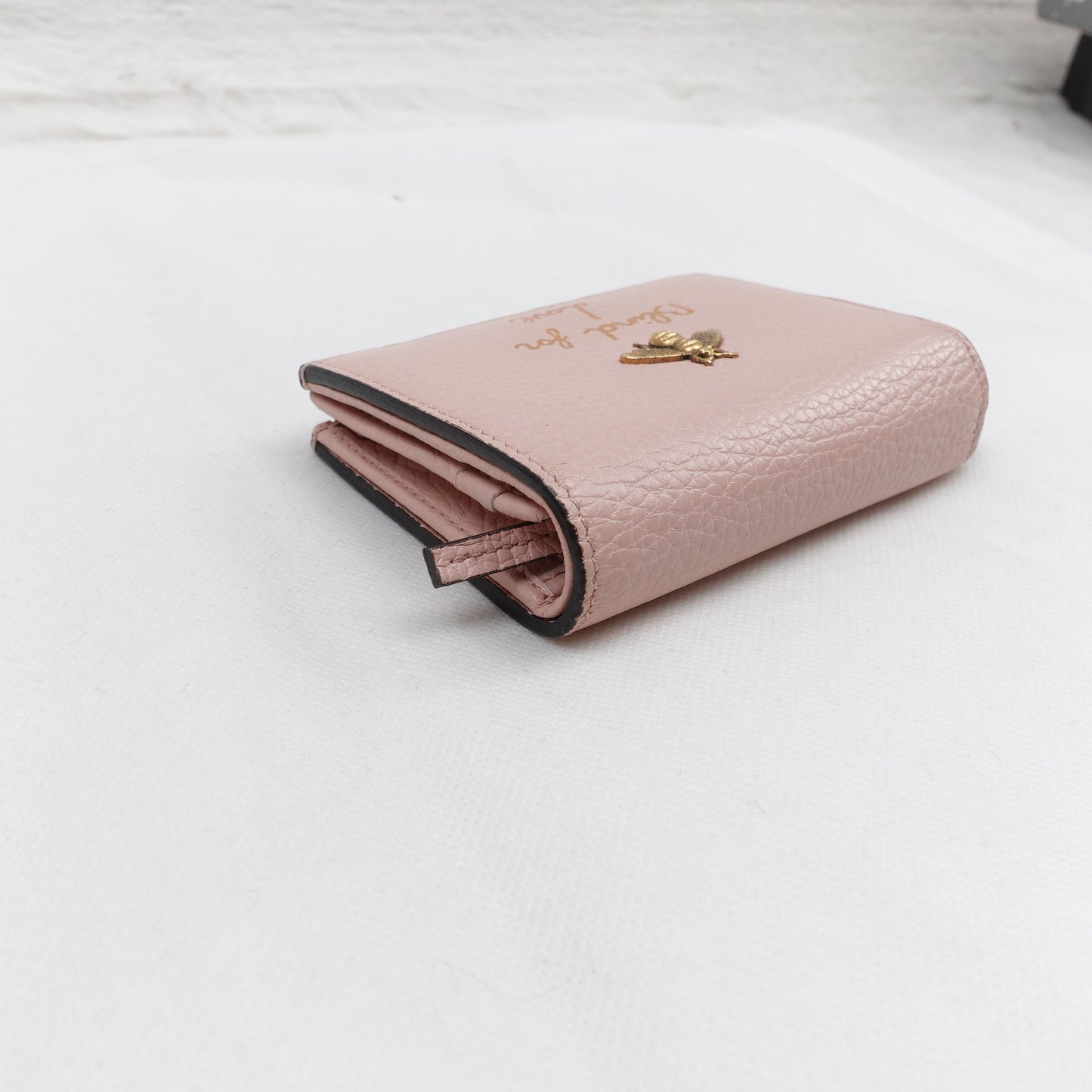 Pre-Owned Gucci Animalier Pink Calfskin Short Wallet