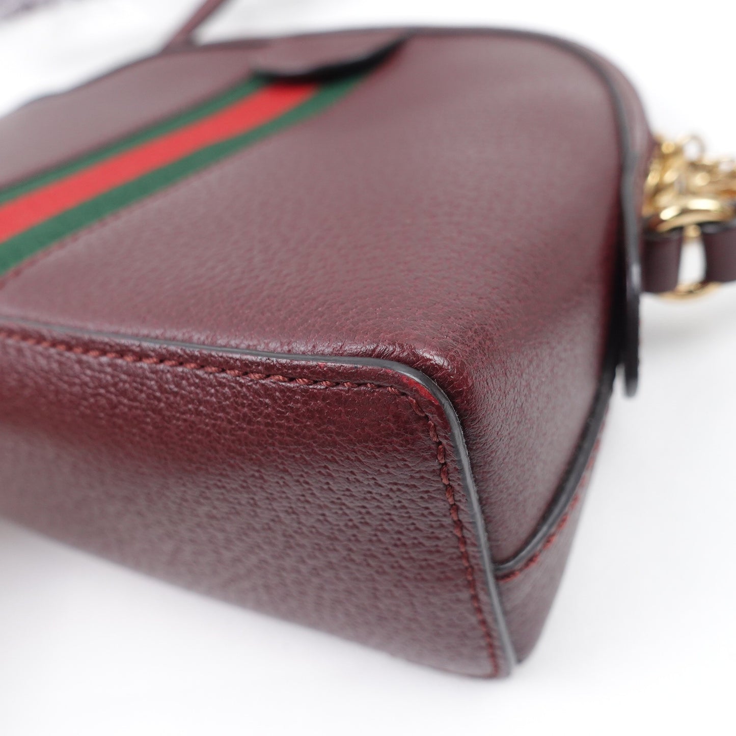 Pre-owned Gucci Ophidia Dome Burgundy Calfskin Shoulder Bag