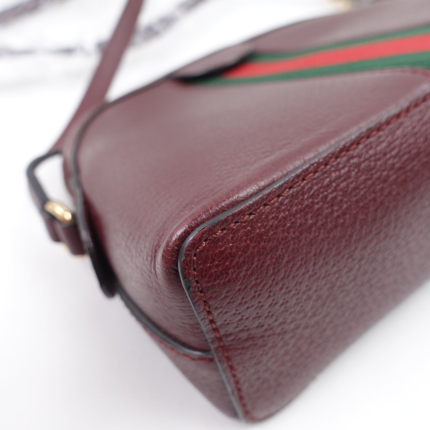 Pre-owned Gucci Ophidia Dome Burgundy Calfskin Shoulder Bag