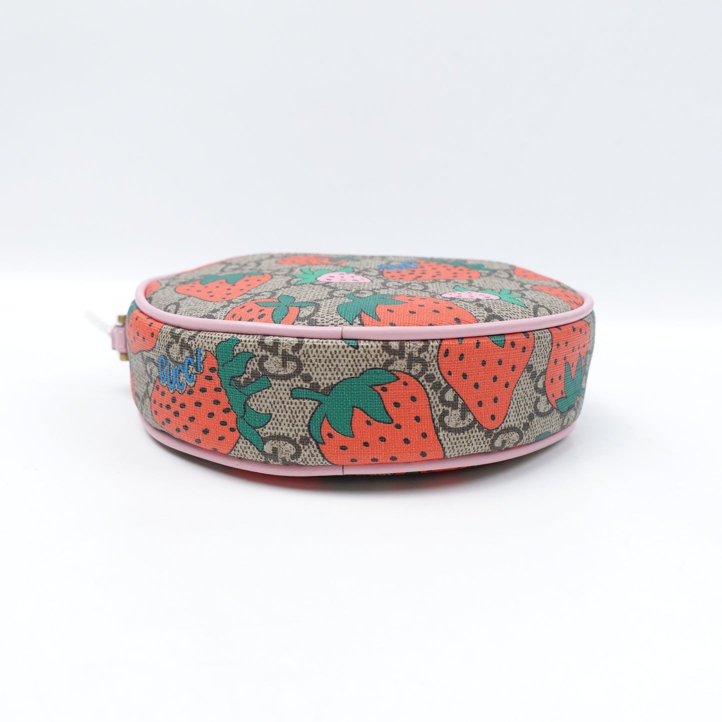 Pre-owned Gucci Monogram&Strawberry Coated Canvas Clutch