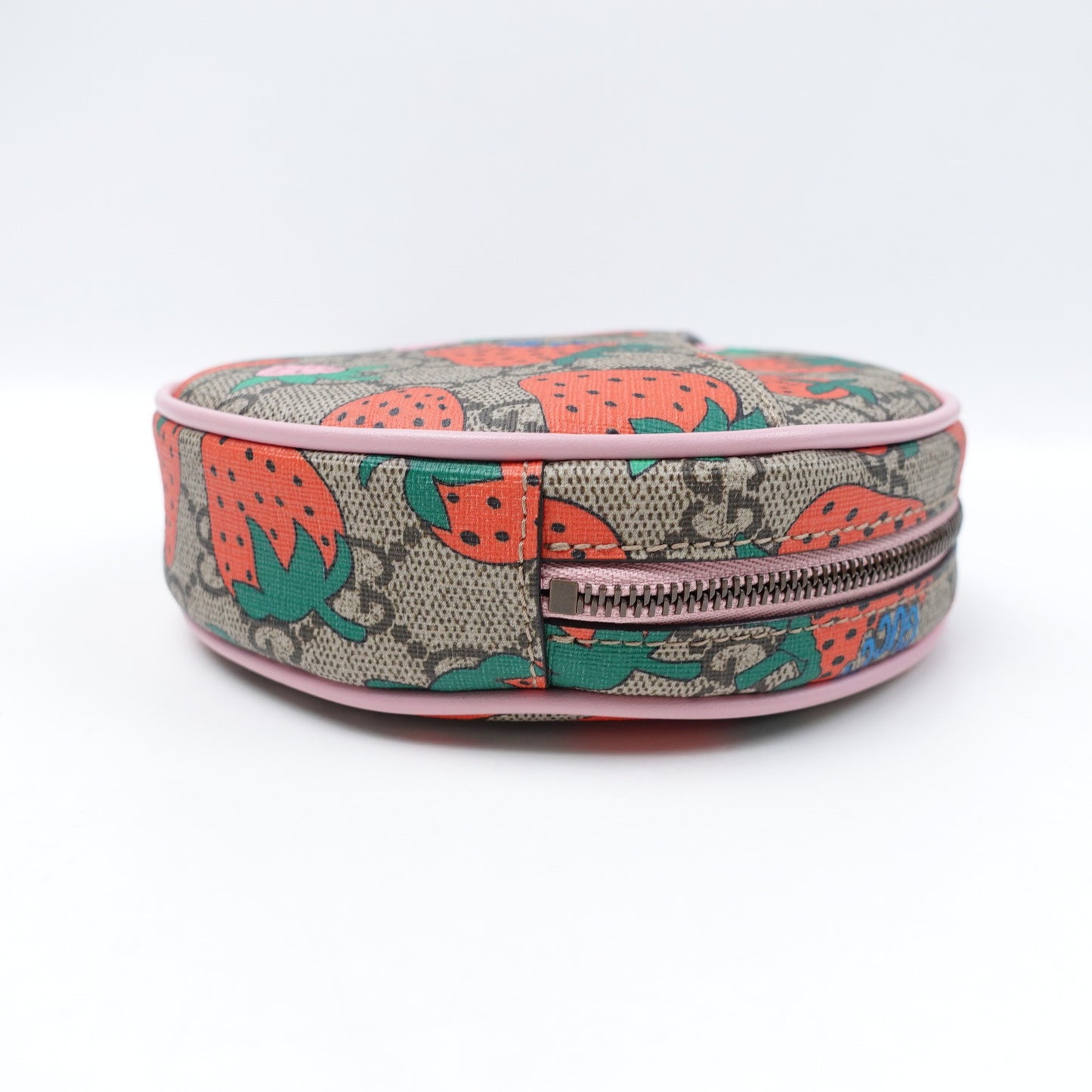 Pre-owned Gucci Monogram&Strawberry Coated Canvas Clutch