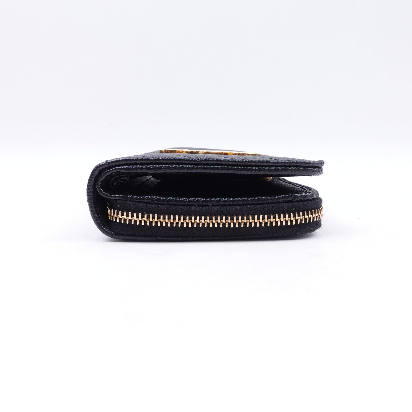 Pre-owned Saint Laurent Monogramme Black Calfskin Short Wallet